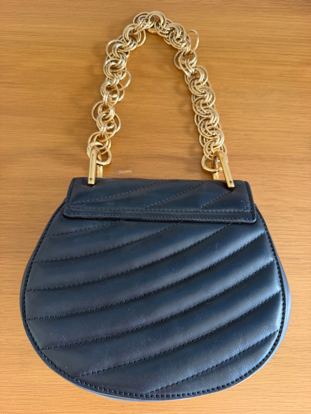 Chloe Quilted Drew Bijou Chain-Shoulder Leather Bag in Black with Gold - Picture 11 of 12
